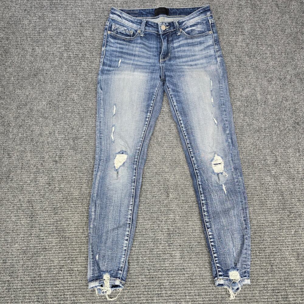 Buckle Black Fit No 53 Ankle Skinny Jeans Womens 26 Distressed Blue Stretch